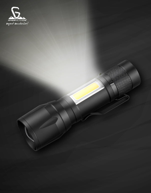 Greenlands Mini LED Rechargeable Flashlight – Pocket Torch with 3 Modes