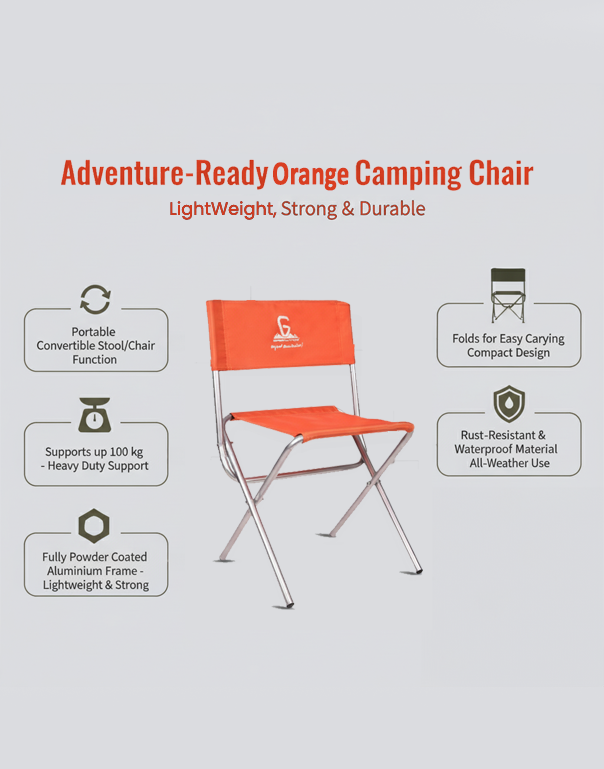 Camping Chair Aluminium Orange