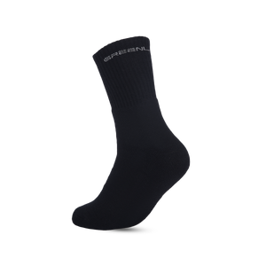 GreenLands QUADRA Crew Socks (Pack of 3) for Stylish Everyday Comfort Black Side View