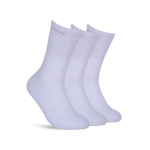 GreenLands QUADRA Crew Socks (Pack of 3) for Stylish Everyday Comfort White Color