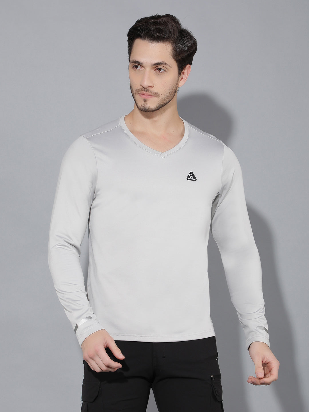 GreenLands T-Shirt FS TRISH V L Grey Color Front View