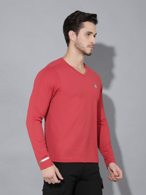 GreenLands T-Shirt FS TRISH V Maroon Color Side View