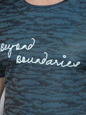 GreenLands T-Shirt HS JACQUARD R Blue/ Black Color Beyond Boundaries View