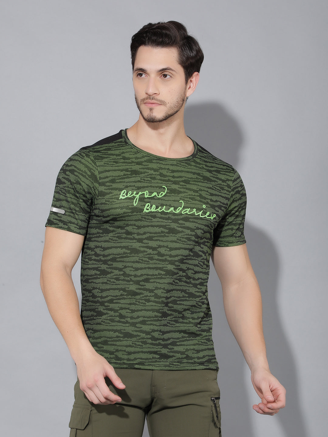 GreenLands T-Shirt HS JACQUARD R Green/ Black Color