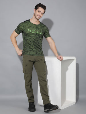 GreenLands T-Shirt HS JACQUARD R Green/ Black Color Front View