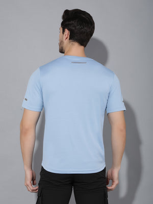 GreenLands T-Shirt HS KNIT R Sky Blue Color Backside View