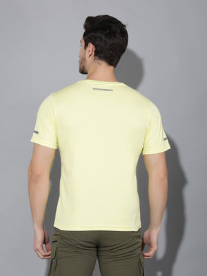 GreenLands T-Shirt HS STRIA R Pastel Yellow Color Backside View