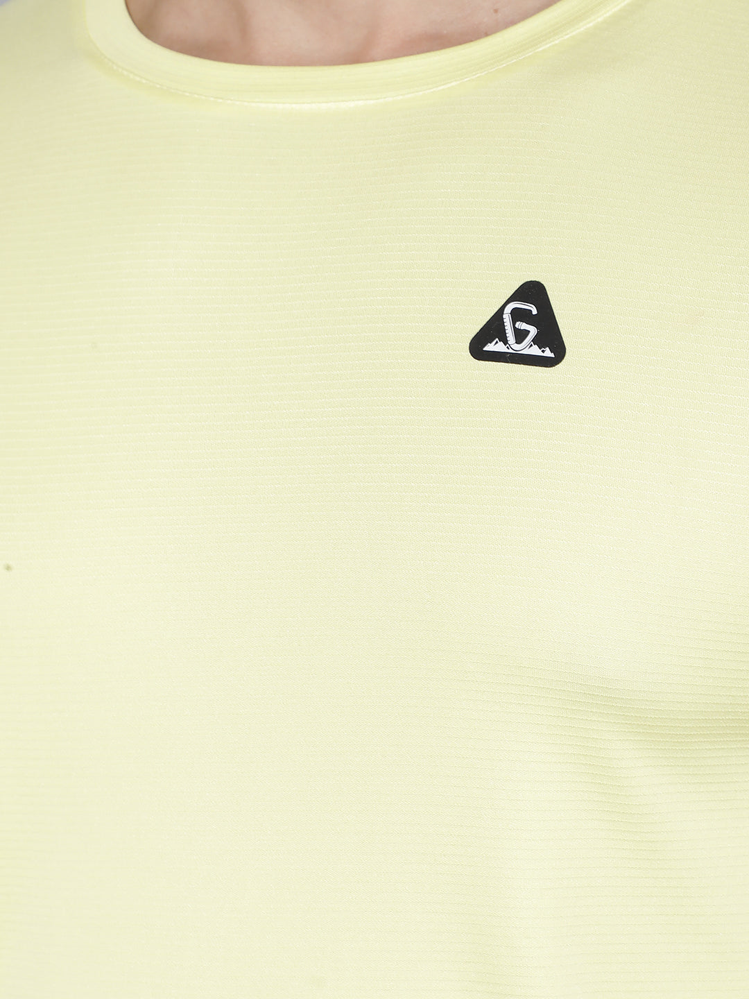 GreenLands T-Shirt HS STRIA R Pastel Yellow Color Closer View