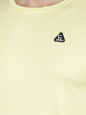 GreenLands T-Shirt HS STRIA R Pastel Yellow Color Closer View