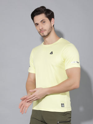 GreenLands T-Shirt HS STRIA R Pastel Yellow Color Side View
