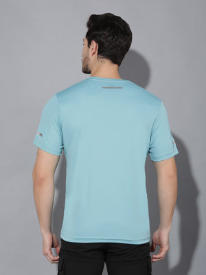 GreenLands T-Shirt HS STRIA R Sea Blue Color Backside View