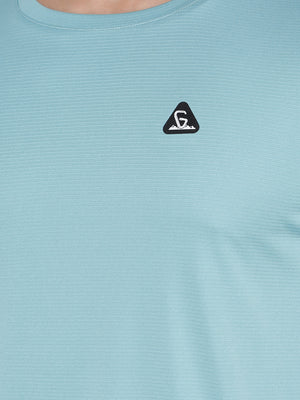 GreenLands T-Shirt HS STRIA R Sea Blue Color Closer View