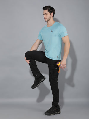 GreenLands T-Shirt HS STRIA R Sea Blue Color Front View