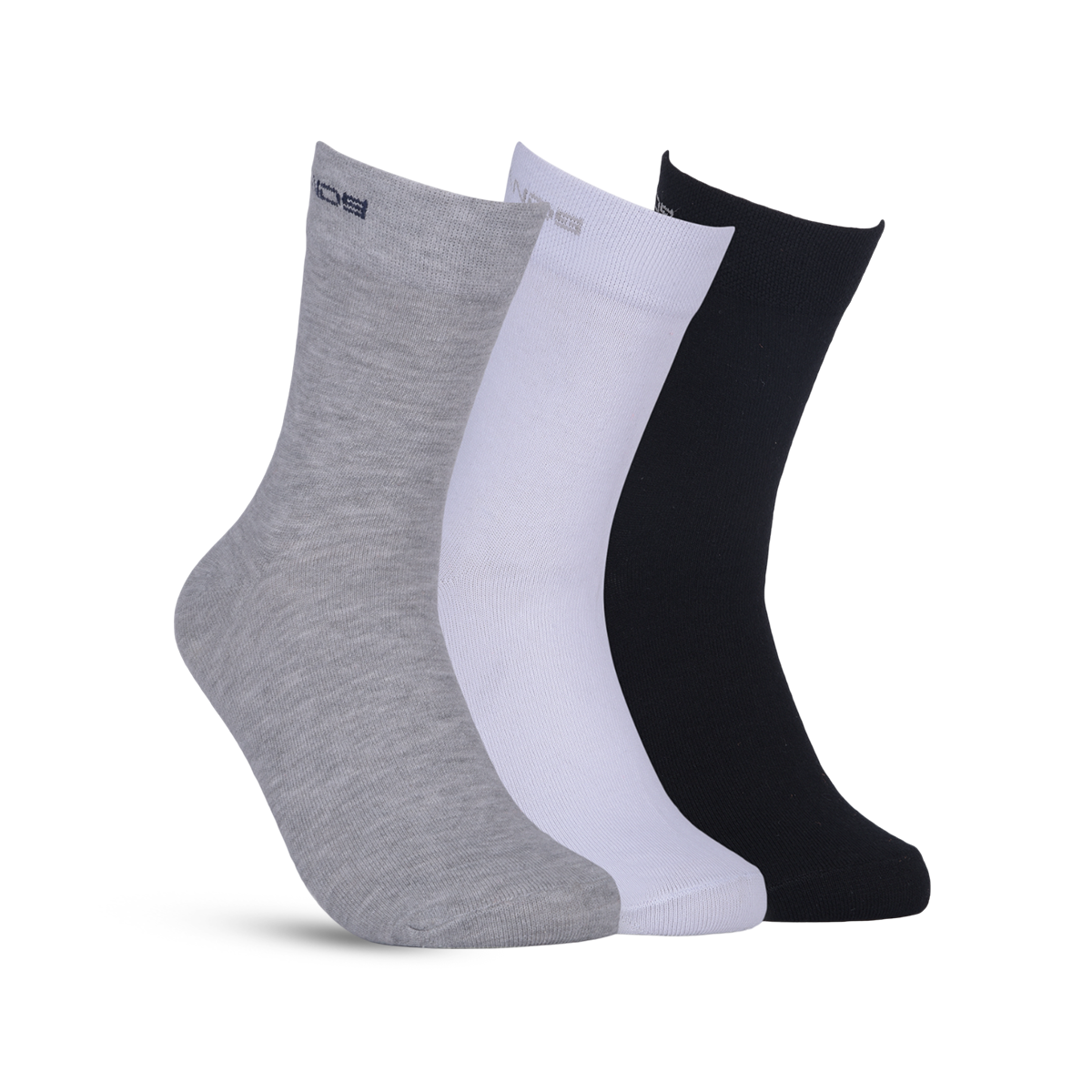 GreenLands TRISH Crew Socks (Pack of 3) for Everyday Luxury White/Gray/Black Color