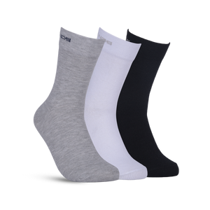 GreenLands TRISH Crew Socks (Pack of 3) for Everyday Luxury White/Gray/Black Color