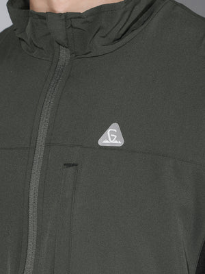 GreenLands Windbreaker DUO Olive Color Zip Closer