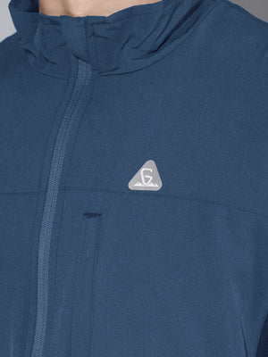 GreenLands Windbreaker DUO Teal Blue Color Zip Closer