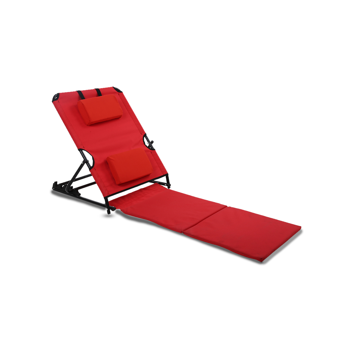 Greenlands Adjustable Recliner Bed for Camping, Outing, Trekking Red Color