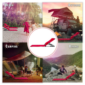 Greenlands Adjustable Recliner Bed for Camping, Outing, Trekking Red Color Features