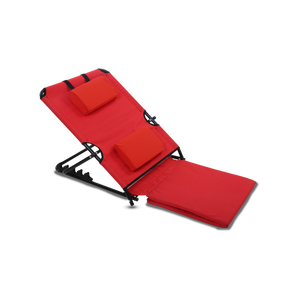 Greenlands Adjustable Recliner Bed for Camping, Outing, Trekking Red Color Fold View