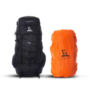 Greenlands Axido Adventure Rucksack Black Color 50 Litres With Yellow Rain Cover