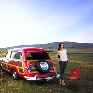 Greenlands Camping Chair Mild Steel Red Color for Outdoor adventures Real View