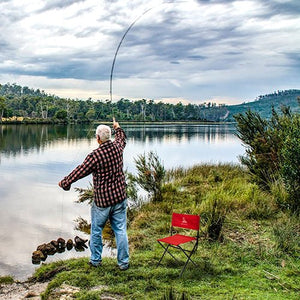 Greenlands Camping Chair Mild Steel Red Color for Outdoor adventures Real View