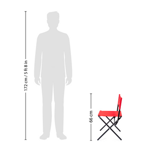 Greenlands Camping Chair Mild Steel Red Color for Outdoor adventures dimension View