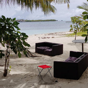 Greenlands Camping Stool Mild Steel Size Medium Red Color for Outdoor adventures Camping View