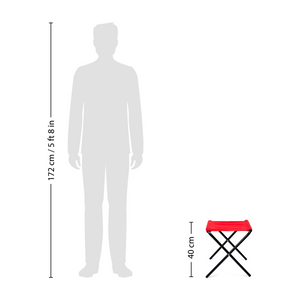 Greenlands Camping Stool Mild Steel Size Small Red Color for Outdoor adventures dimension View