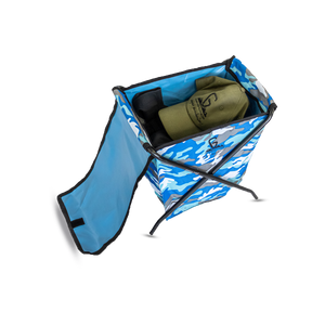 Greenlands Camping Storage Bin 15 Mild Steel Blue Camo for outdoor Adventures Inside View