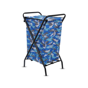 Greenlands Camping Storage Bin 30 Mild Steel Blue Camo for outdoor Adventures Side View