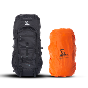 Greenlands Globo Adventure Rucksack Black Color 45 Litres with Yellow Rain Cover