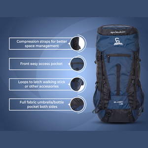 Greenlands Globo Adventure Rucksack Navy Color 45 Litres Multi Features