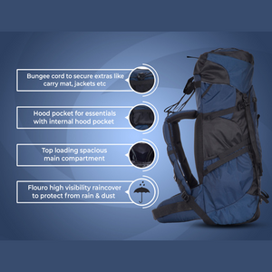 Greenlands Globo Adventure Rucksack Navy Color 45 Litres Multi Features