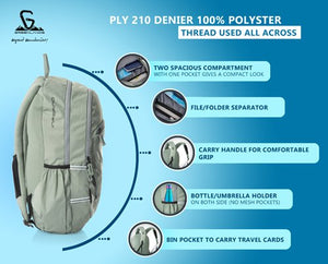 Greenlands Inferno Campus Backpack Light Grey Color Back Features