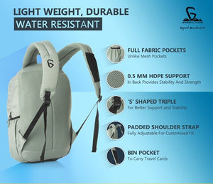 Greenlands Inferno Campus Backpack Light Grey Color Back Features