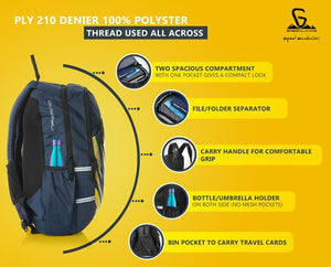 Greenlands Inferno Campus Backpack Navy Color Features