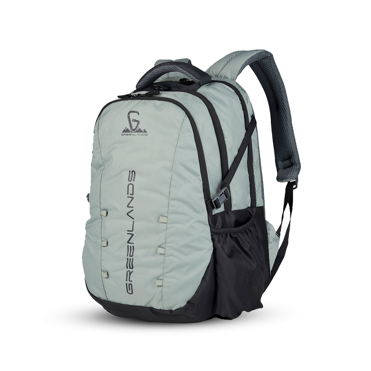 Greenlands Quad Laptop Work Backpack Light Grey Color Front Side View