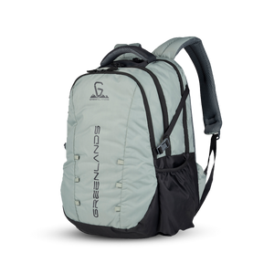 Greenlands Quad Laptop Work Backpack Light Grey Color Front Side View