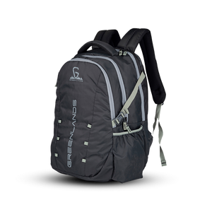 Greenlands Quad Work Laptop Backpack Dark Grey Color Front Side View
