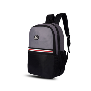 Greenlands Stria Campus Backpack Grey-Black Color Front View