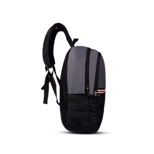 Greenlands Stria Campus Backpack Grey-Black Color Side View