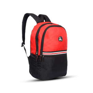 Greenlands Stria Campus Backpack Red Color Front Side View