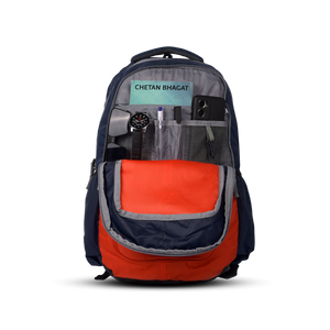 Greenlands Torpedo Laptop Work Backpack Orange Color Inside View