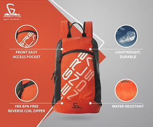 Greenlands Tyro Campus Backpack Orange Color Features