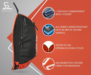 Greenlands Tyro Campus Backpack Orange Color Features