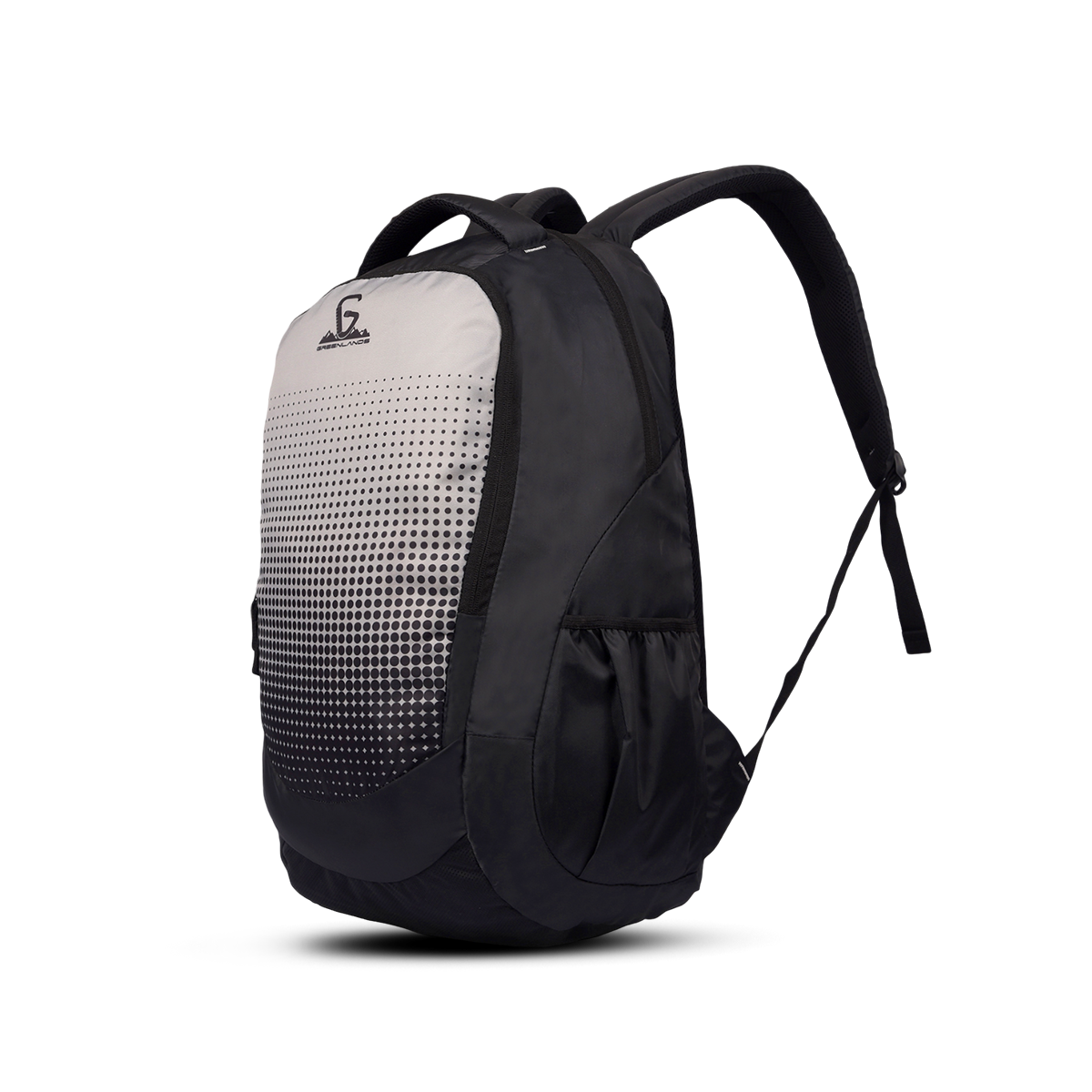 Greenlands Vignette Campus Backpack Light Grey Color Front Side View