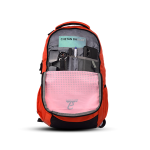 Greenlands Vignette Campus Backpack Orange Color Closer View
