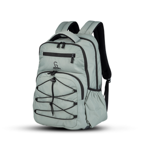 Greenlands Ziggy Laptop Work Backpack Light Grey Color Front and Side View